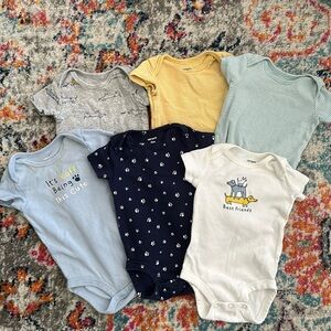 Set of 6 Carter's dog themed onesies 3M
